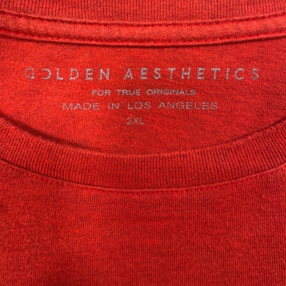 Golden Aesthetics GLDN Graphic Long Sleeve Shirt - Red - Size 2XL - Picture 4 of 7